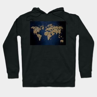 background of the world map, conceptual awareness of vegetarian education no OGM Hoodie